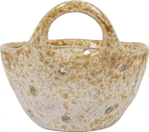 Vista 7 de Creative Co-Op Coladores de gres con asas, juego de 2 Beige