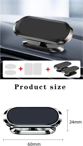 Vista 2 de Soporte magnético para teléfono de coche, 2 unidades, rotación de 360°, apto para teléfonos inteligentes generales