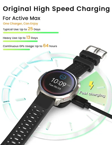 Vista 5 de Paquete de 2 cargadores de reloj Amazfit compatibles con T-Rex 3/Bip Max