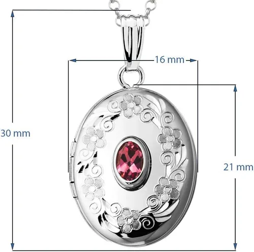 Vista 2 de Finejewelers - Collar con colgante de piedra de nacimiento de plata de ley