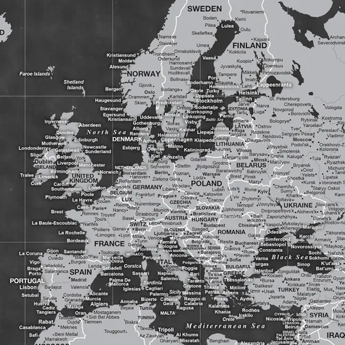 Vista 6 de HolyCowCanvas Personalizado Mapa Mundial con Alfileres Gris en Lienzo, 3 Tamaños, Marca Viajes, Tablero de Mapa Mundial con Alfileres, Mejor Regalo