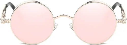 Vista 68 de Dollger Gafas de sol vintage Steampunk Retro Metal Round Circle Frame