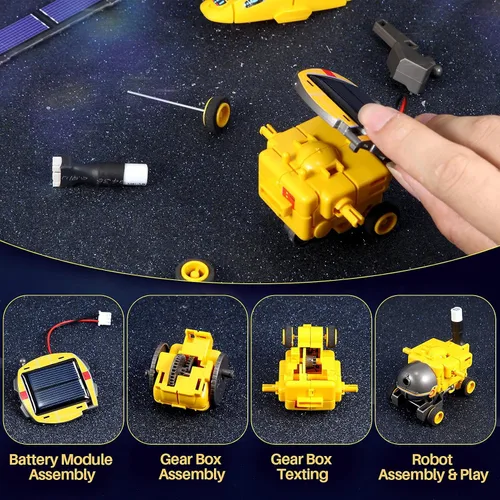 Vista 5 de Juguetes de robot solar para niños de 8 a 12 años, proyectos STEM 12 en 1 para 8-13, 9, 10, 11 años, adolescentes, niños y niñas, 190 piezas
