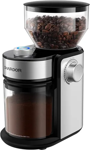 Vista 7 de SHARDOR Molinillo de café eléctrico 2.0, molinillo automático de granos de café para uso doméstico, molino de rebabas ajustable con 16 ajustes