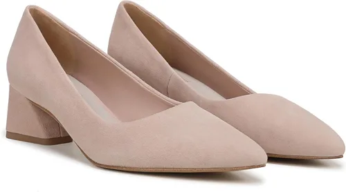 Vista 8 de Franco Sarto Women's Racer Pointed Toe Block Heel Pumps Zapatilla Ballet Rosa Claro Gamuza
