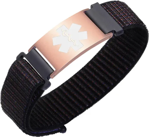 Vista 19 de Pulseras deportivas personalizadas de alerta médica para mujeres y hombres – Pulseras de identificación médica personalizadas con grabado gratuito