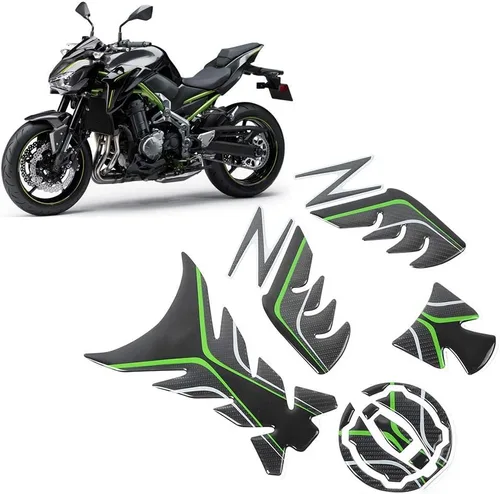 Vista 5 de Calcomanía con diseño de hueso de pescado 3D, protector compatible con cubierta de aceite de motocicleta Z900