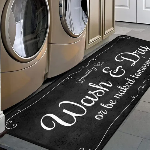 Vista 10 de Alfombra Larga para Cuarto de Lavandería Alfombra de Área Antideslizante Tapete de Piso Impermeable Alfombra de Estilo Campestre para Cocina 40" x