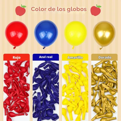 Vista 4 de GIZIUXNE - Kit de guirnalda de arco de globos rojos, azules y amarillos de 131 piezas