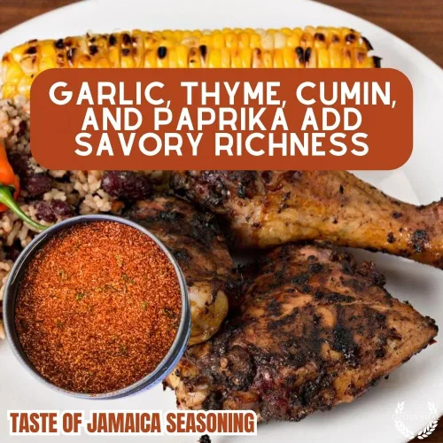 Vista 6 de Taste of Jamaica Jerk Seasoning & Spice Blend – Auténtica mezcla gourmet artesanal – Sin OGM – Fabricado en pequeños lotes – Todo natural – Lata