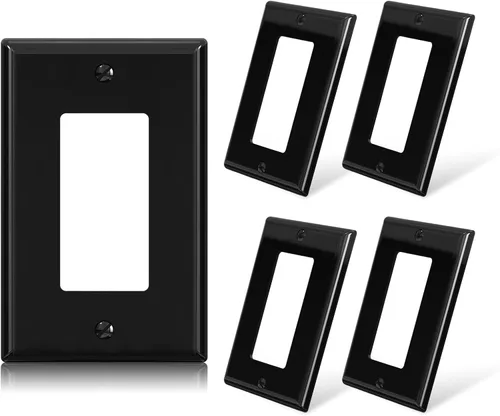 Vista 13 de ELEGRP Placa de pared decorativa para receptáculo, cubiertas decorativas de 1 gang de tamaño mediano, placas frontales de policarbonato irrompibles