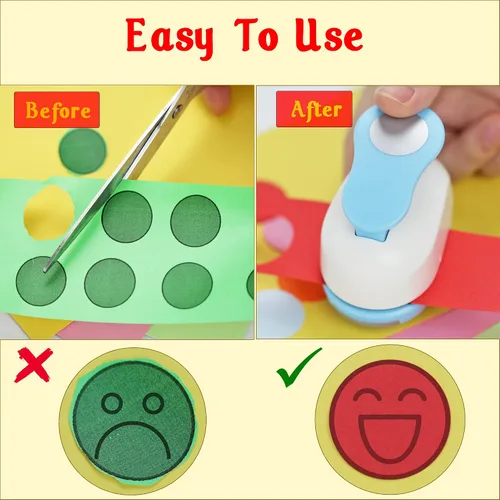 Vista 3 de Ecohu Perforadora Circular de 1 Pulgada para Manualidades, Perforadora de Papel en Forma de Círculo, Perforadora de Palanca para Manualidades