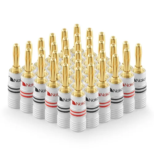 Vista 15 de Nakamichi Excel Series - Enchufes tipo banana chapados en oro de 24 quilates, calibre 18 AWG, tamaño de 0.157 in para altavoces, amplificador