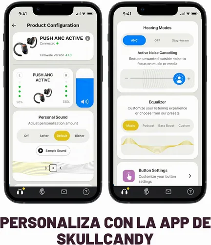 Vista 7 de Skullcandy Auriculares inalámbricos con cancelación activa de ruido Push