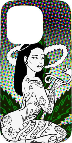Vista 14 de iPhone 16 Weed Smoking Babe Marihuana Cannabis Smoke Stoner 420 Estuche de regalo
