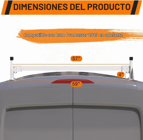 Vista 3 de MELIPRON - Soporte para escalera de techo para camioneta RAM ProMaster