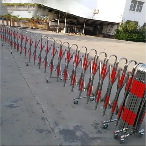 Vista 7 de Expandable Barricade,Mobile Barrier Gate, Stainless Steel Safety Barrier Gate Movable Folding Isolation Fence Outdoor Push-Pull(Red Silver 1.1x6m)
