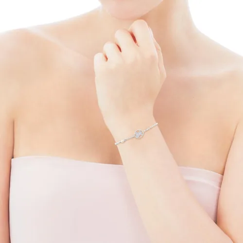 Vista 4 de TOUS Camee - Pulsera de plata de ley con oso y perla cultivada 0.197 in, Diseño 0.5 in