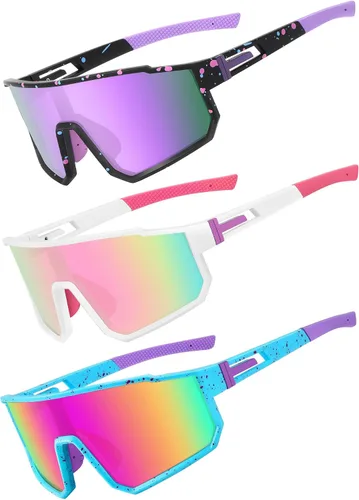 Vista 24 de Gafas de sol deportivas para niños, polarizadas, con protección UV400, para niños y niñas, para béisbol, softbol, ciclismo