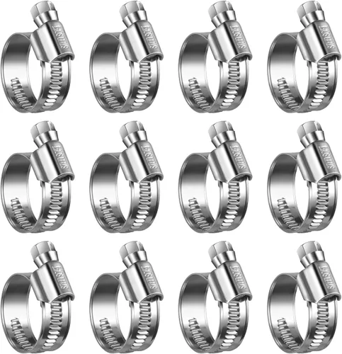 Vista 13 de Abrazaderas de manguera de engranaje helicoidal de acero inoxidable antideslizantes 3/8 a 5/8 "(0.394-0.630 in) SAE Size 4, 5/16"Hex Head, Soft