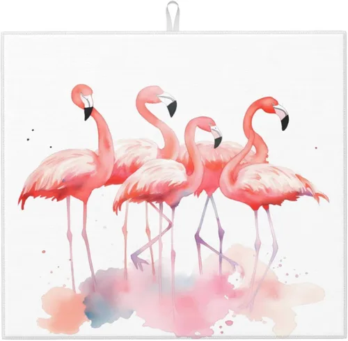 Vista 21 de Tapete de secado de platos personalizado para encimeras de 18 x 16 pulgadas, almohadilla protectora personalizada para escurridor de platos con lazo