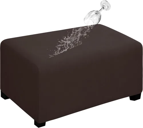 Vista 16 de Easy-Going Funda para Otomán Elástica 100% Doble Impermeable Rectangular Plegable Taburete de Almacenamiento Protector de Muebles Funda Suave