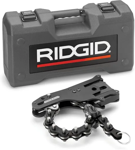 Vista 4 de RIDGID 34403R Kit de cortador de tubo de suelo con broches de presión y estuche de transporte, cortador de tubos de cadena resistente para tubos