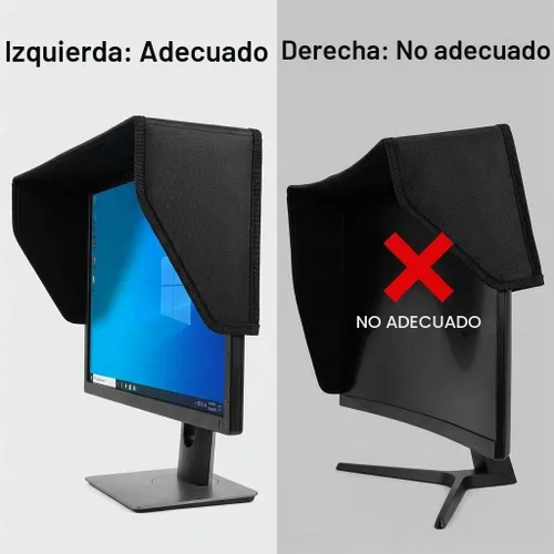 Vista 3 de QWORK Parasol con capucha para monitor de video LCD, parasol de cobertura integral de 7 pulgadas