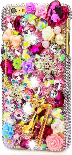 Vista 7 de Funda para iPod Touch (5ª generación), diseño de diamantes de imitación hecho a mano con brillantes brillantes brillantes brillantes con tapón negro