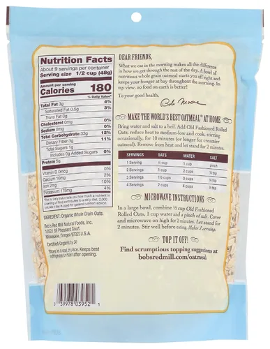 Vista 2 de Bob's Red Mill Organic Old Fashioned Avena enrollada