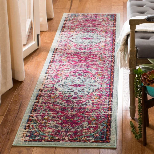 Vista 21 de SAFAVIEH Colección Madison MAD447B - Tapete bohemio con medallón antiguo y elegante, no desprende pelusa, para la sala, dormitorio, comedor