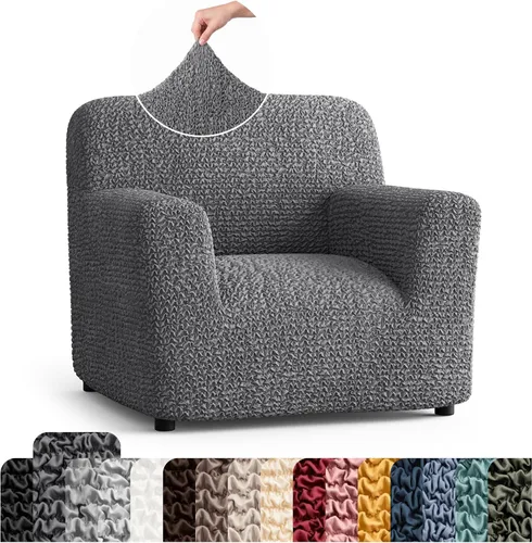 Vista 28 de PAULATO BY GA.I.CO. Funda para Silla - Funda para Sillón - Funda para Sillón - Funda de Tela Suave - Protector de Muebles Elegante de Ajuste Ceniza