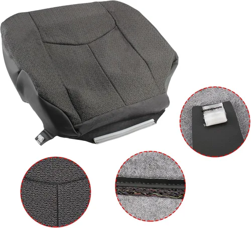 Vista 4 de AUTOKAY Cubierta de asiento trasero inclinado inferior y superior del lado del conductor y del pasajero, color gris para Chevy Silverado 1500 2500