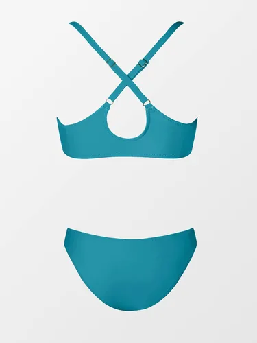 Vista 18 de CUPSHE - Conjunto de bikini de dos piezas para mujer, estampado floral y detalle de nudo de conejo
