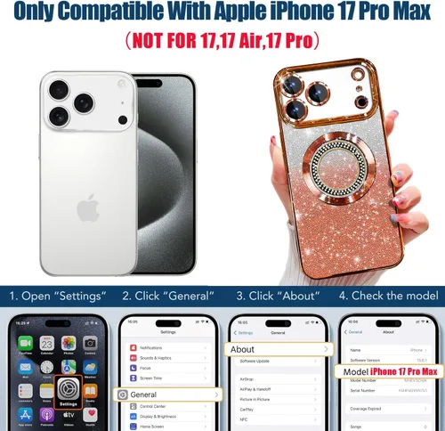 Vista 396 de Misscase Funda magnética con purpurina para iPhone 11 compatible con MagSafe, protección completa, delgada, a prueba de golpes, antiarañazos