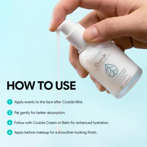 Vista 7 de Ampolla Cicaide 1.69 fl oz Suero facial coreano centella asiática para pieles sensibles Calmante, hidratación profunda y cuidado de los poros