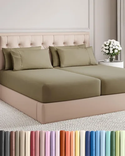 Vista 74 de Juego de sábanas Twin de 4 piezas - Cómodo, transpirable y refrescante - Juego de ropa de cama de lujo de hotel ultrasuave con bolsillos profundos