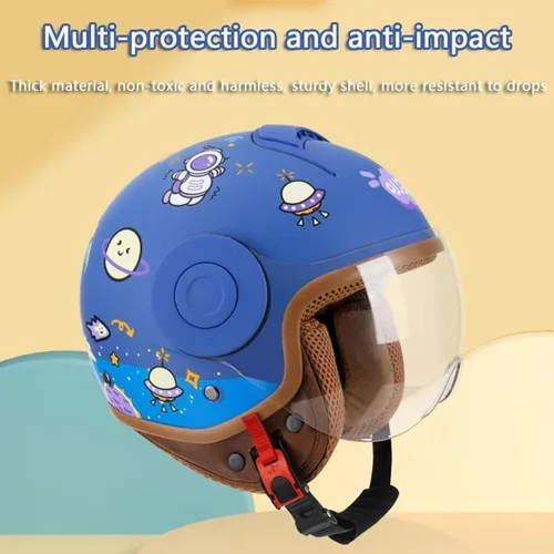 Vista 4 de Koliyn - Casco de motocicleta para niños aprobado por el Departamento de Transporte (DOT) - Casco medio para niños de 2 a 14 años - Niños y niñas