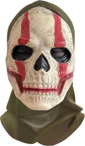 Vista 4 de Máscara de fantasma MW2 Cosplay disfraz de calavera completa máscara de cara completa 3