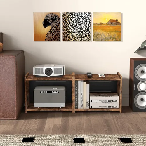 Vista 8 de Estante para enrutador Homode, caja ocultadora de madera para WiFi, soporte para estante de proyector, caja de almacenamiento para enrutador