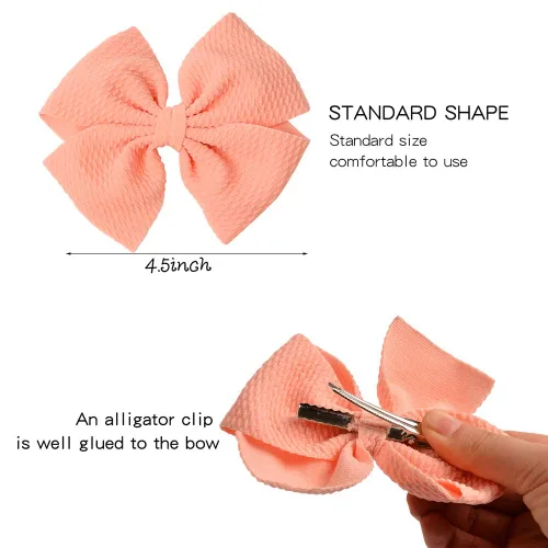 Vista 2 de 30 moños para el cabello para niñas, con pinzas lagarto, para bebés, niñas y adolescentes
