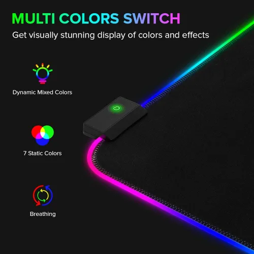 Vista 8 de DeLUX Ratón vertical con cable M618PLUS RGB y RGB Mousepad GP003