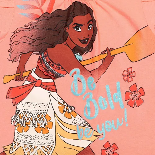 Vista 3 de Disney Princess Moana Frozen - Conjunto de 3 piezas de camiseta de tul con falda de malla y coletero para niñas pequeñas a grandes