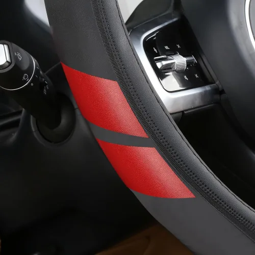 Vista 3 de Funda de cuero de microfibra para volante compatible con Dodge Challenger Charger Durango Avenger Ram