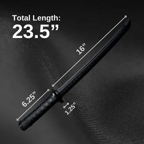 Vista 2 de E-BOGU Espada negra Katana de práctica de polipropileno (Hamon S-23.5")