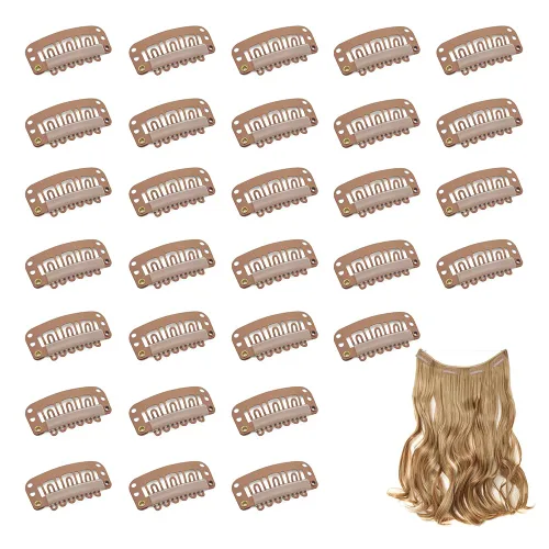 Vista 8 de Dreamlover - Clips para extensiones de cabello, clips para peluca con 9 dientes, 30 piezas