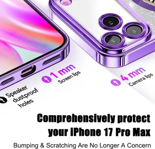 Vista 164 de Misscase Funda magnética con purpurina para iPhone 11 compatible con MagSafe, protección completa, delgada, a prueba de golpes, antiarañazos