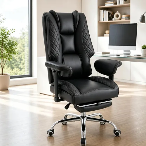 Vista 10 de Big and Tall Office Chair and High Back with Heavy Duty Wide Executive Office Chair with Foot Rest, Adjustable Armrests (Beige)