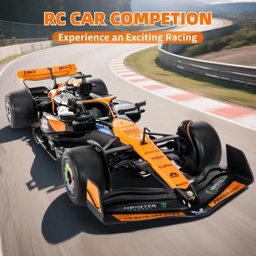 Vista 5 de MIEBELY Auténtico auto de control remoto McLaren F1 con licencia 1/14 – Serie de autos RC de la colección Fórmula 1 para niños y adultos