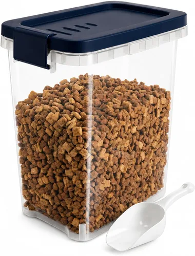 Vista 10 de Contenedor hermético de almacenamiento de alimentos para perros y gatos de Blanco brillante